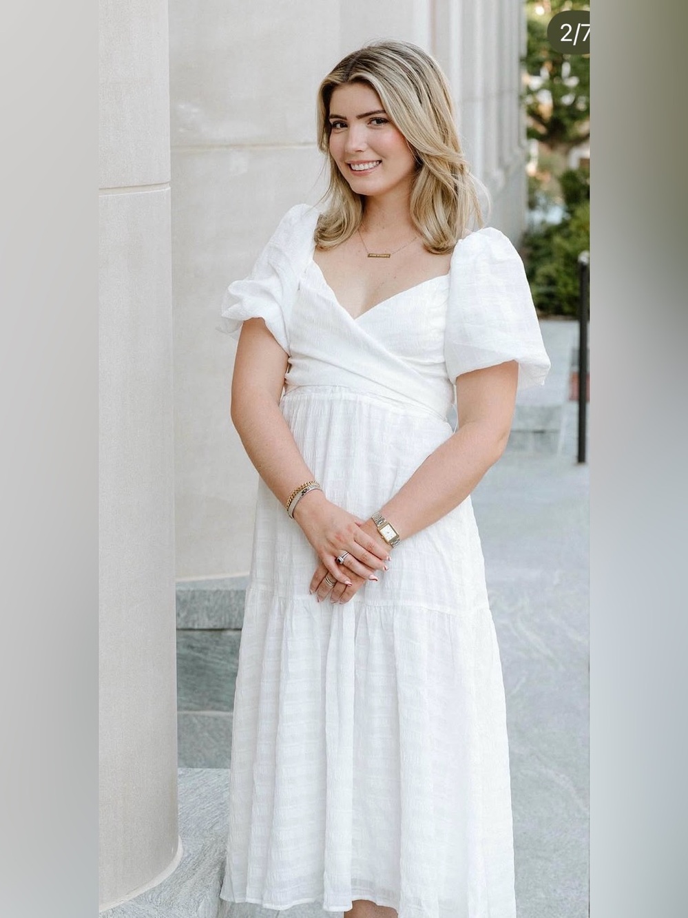 White Sydney Midi Dress, Hyacinth House med